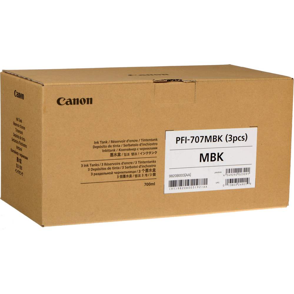 Набор из трех картриджей Canon PFI-707MBK (9820B003), матовый черный Набор из трех картриджей Canon PFI-707MBK (9820B003), матовый черный