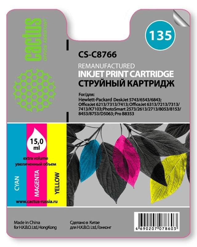 Картридж Cactus CS-C8766 №135, цветной Картридж Cactus CS-C8766 №135, цветной