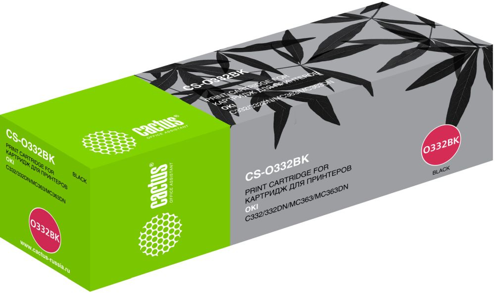 Картридж Cactus CS-O332BK (46508736 / 46508712), черный Картридж Cactus CS-O332BK (46508736 / 46508712), черный